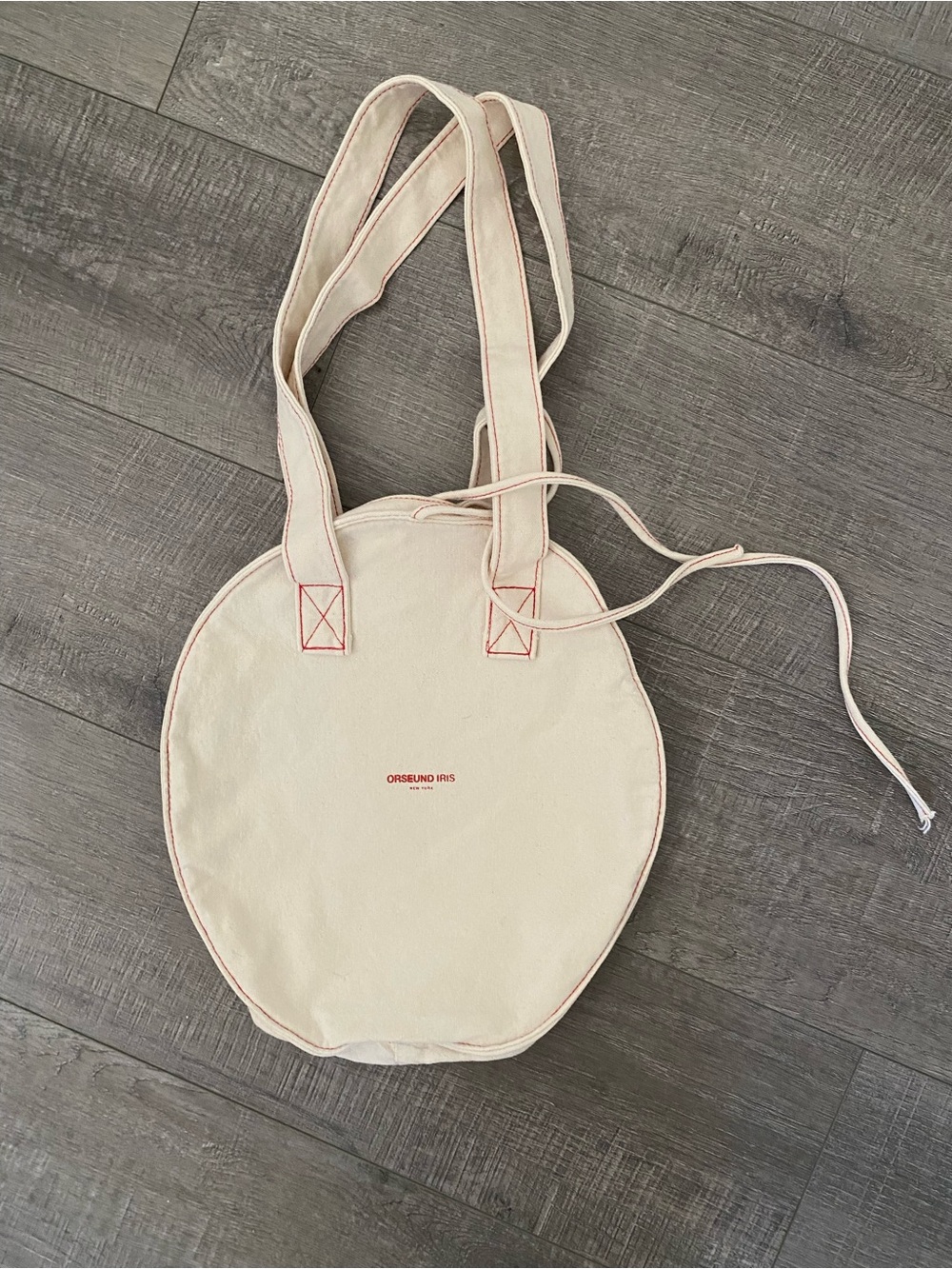 Orseund Iris Cream Canvas Round Tote - Picture 3 of 7